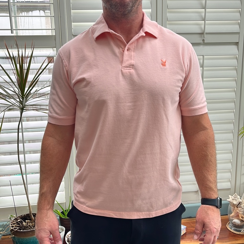 Playboy “Polo Shirt”. Salmon (Pink) NEW